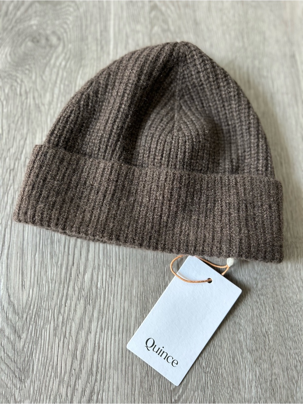 Quince Mongolian Cashmere Ribbed Beanie Brown 100% Cashmere Hat